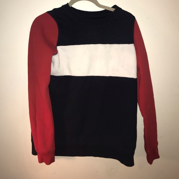 Hollister red white and blue sweater Clearance